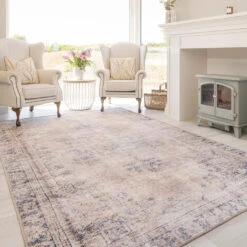 Washable Terracotta Vintage Rug - Wander -Kukoon Rugs Store CaoimheWanderLivingRoomRugweb7