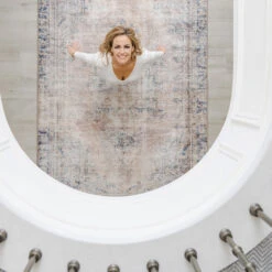 Washable Terracotta Vintage Rug - Wander -Kukoon Rugs Store CaoimheWanderroomRugweb5