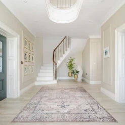 Washable Grey Blue Vintage Rug - Roam -Kukoon Rugs Store Caoimhe Roam room Rug web3