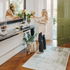 Sage Green Abstract Rug - Bella -Kukoon Rugs Store Catalina Bella Room web