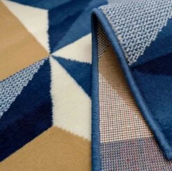 Blue Grey Modern Geometric Hall Runner Rugs -Kukoon Rugs Store ENZO 201AN 20 82 5B4 5D