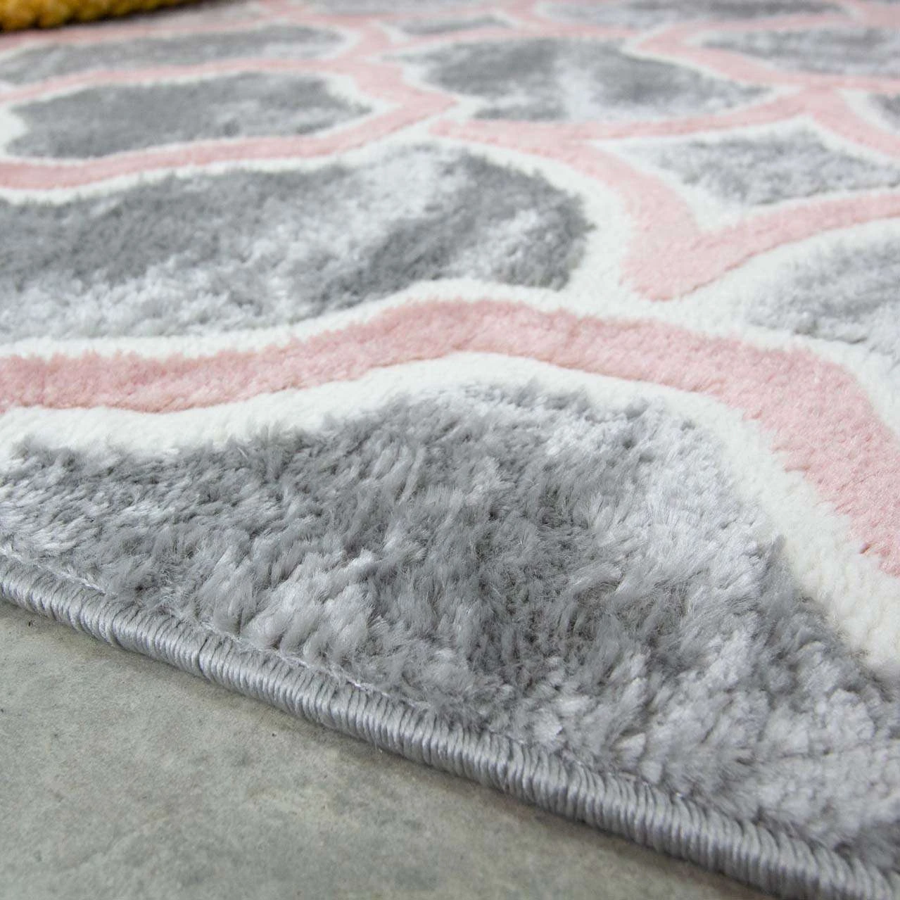 Modern Grey Blush Trellis Runner Rug 6 Modern Grey Blush Trellis Runner Rug - Image 5