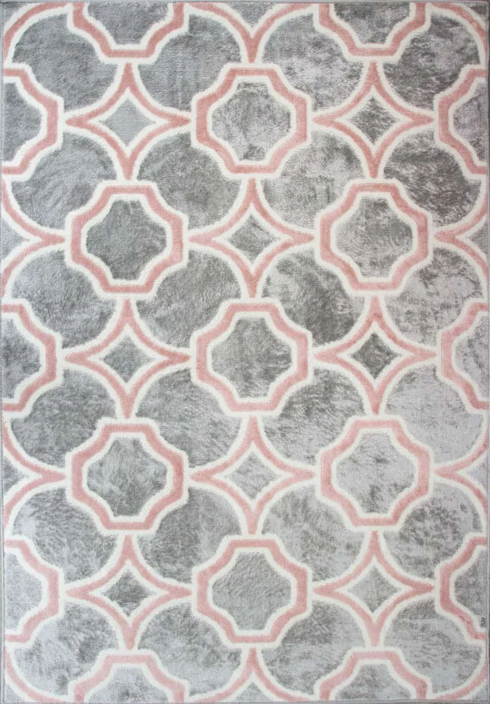 Modern Grey Blush Trellis Runner Rug 7 Modern Grey Blush Trellis Runner Rug - Image 6