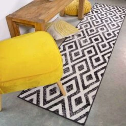 Geometric Black Ombre Runner Rug -Kukoon Rugs Store ENZO 20RUNNER 201A 20 62 5B1 5D