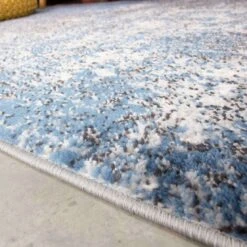 Modern Blue Abstract Distressed Living Room Rug -Kukoon Rugs Store Enzo Arria Blue Above Blue Grey Distressed Soft Cheap Rug jpg 5B1 5D
