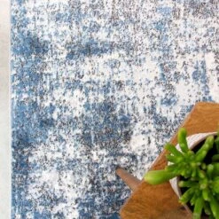 Modern Blue Abstract Distressed Living Room Rug -Kukoon Rugs Store Enzo Arria Blue Above Blue Grey Distressed Soft Cheap Rug jpg 5B2 5D