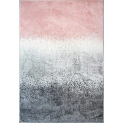 Modern Pink Distressed Striped Living Room Rug