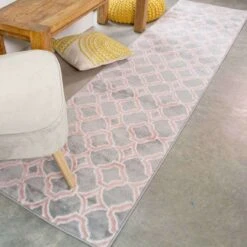 Modern Grey Blush Trellis Living Room Rug -Kukoon Rugs Store Enzo Cashba Blush Above Pink Trellis Soft Cheap Rug jpg SMALLER 5B3 5D