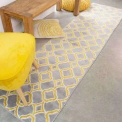 Modern Grey Ochre Trellis Living Room Rug 12 Modern Grey Ochre Trellis Living Room Rug -Kukoon Rugs Store Enzo Cashba Ochre Above Grey Yellow Trelis Soft Cheap Rug jpg SMALLER 5B3 5D