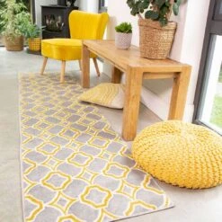 Modern Grey Ochre Trellis Living Room Rug 13 Modern Grey Ochre Trellis Living Room Rug -Kukoon Rugs Store Enzo Cashba Ochre Above Grey Yellow Trelis Soft Cheap Rug jpg SMALLER 5B4 5D