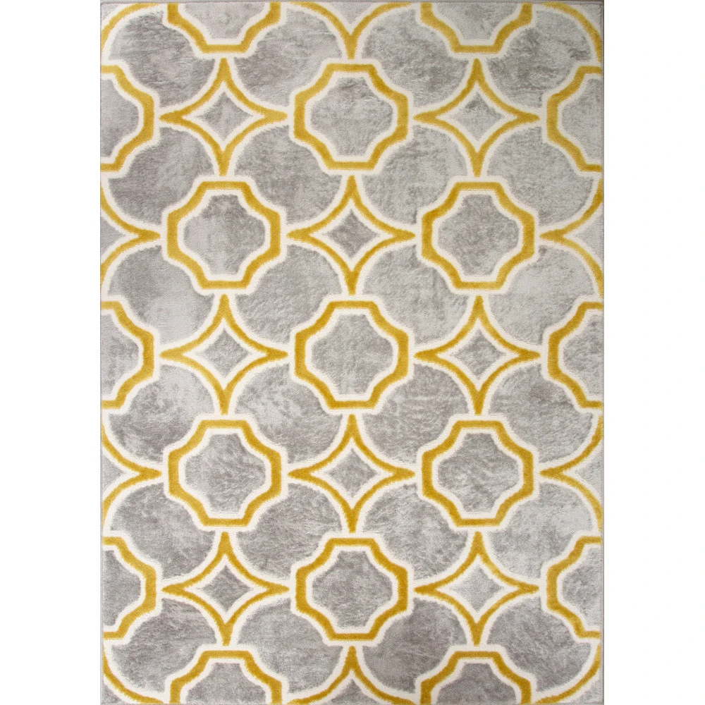 Modern Grey Ochre Trellis Living Room Rug 3 Modern Grey Ochre Trellis Living Room Rug