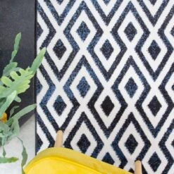 Geometric Blue Ombre Living Room Rug -Kukoon Rugs Store Enzo Gigi Blue Above Black Blue Diamond Soft Cheap Rug jpg SMALLER 5B1 5D