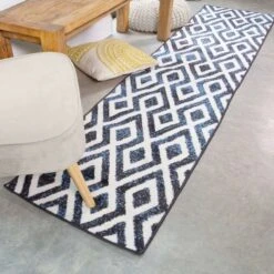 Geometric Blue Ombre Living Room Rug -Kukoon Rugs Store Enzo Gigi Blue Above Black Blue Diamond Soft Cheap Rug jpg SMALLER 5B3 5D