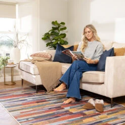 Washable Vibrant Abstract Rug - Blur 21 Washable Vibrant Abstract Rug - Blur -Kukoon Rugs Store Everyday Blur room web 3