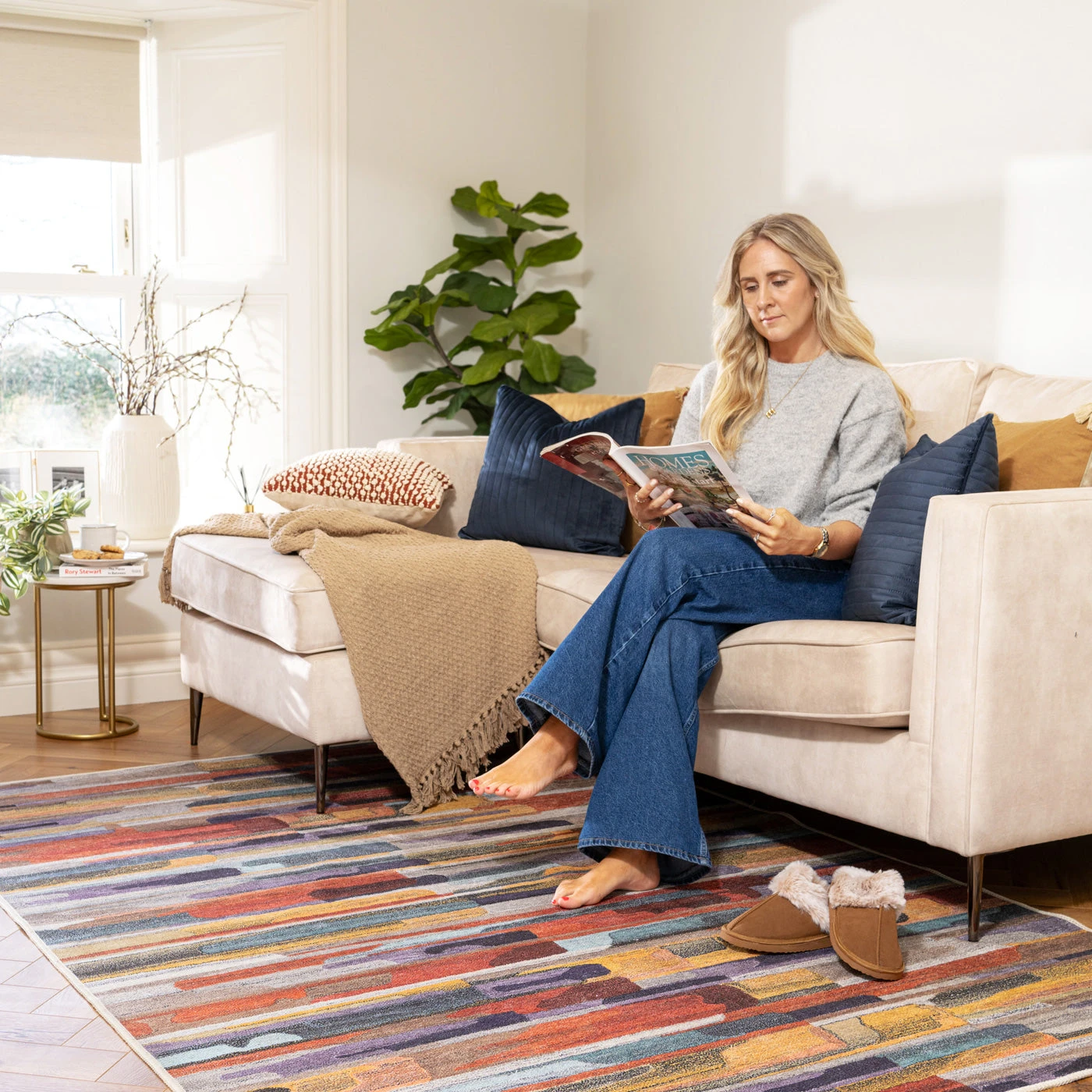 Washable Vibrant Abstract Rug - Blur 4 Washable Vibrant Abstract Rug - Blur - Image 2