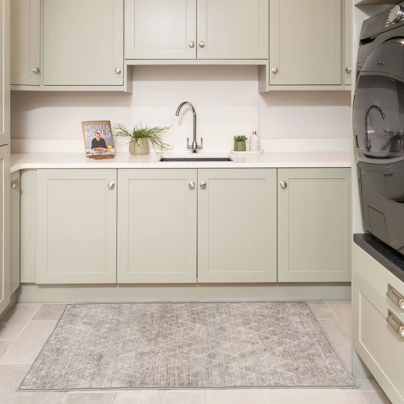 Washable Grey Kitchen Mat - Brindle 2 Washable Grey Kitchen Mat - Brindle