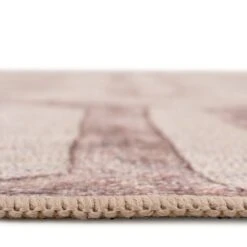 Washable Neutral Geometric Runner - Burrow -Kukoon Rugs Store Everyday Burrow Detail 8