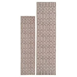 Washable Neutral Geometric Runner - Burrow