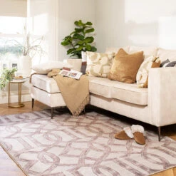 Washable Neutral Geometric Rug - Burrow -Kukoon Rugs Store Everyday Burrow room web 2