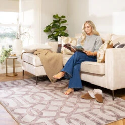 Washable Neutral Geometric Rug - Burrow -Kukoon Rugs Store Everyday Burrow room web 3