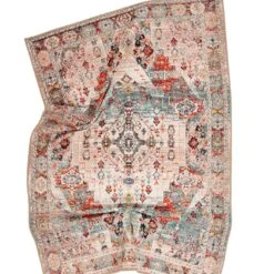 Traditional Medallion Washable Rug - Hue 34 Traditional Medallion Washable Rug - Hue -Kukoon Rugs Store Everyday Hue Overhead Scrunch 1