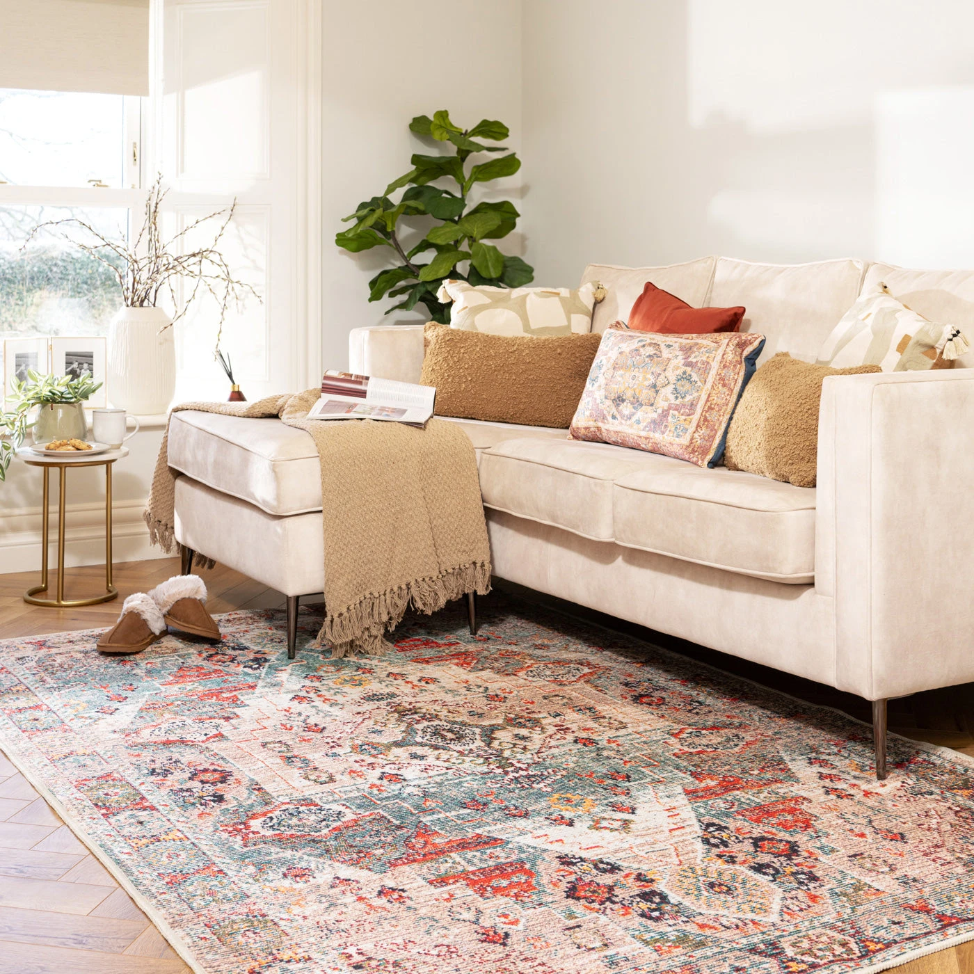 Traditional Medallion Washable Rug - Hue 6 Traditional Medallion Washable Rug - Hue - Image 4