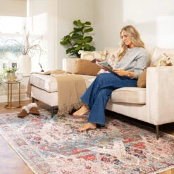 Traditional Medallion Washable Rug - Hue 20 Traditional Medallion Washable Rug - Hue -Kukoon Rugs Store Everyday Hue room web 3