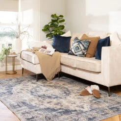 Washable Blue Traditional Rug - Kith 33 Washable Blue Traditional Rug - Kith -Kukoon Rugs Store Everyday Kith room web 2