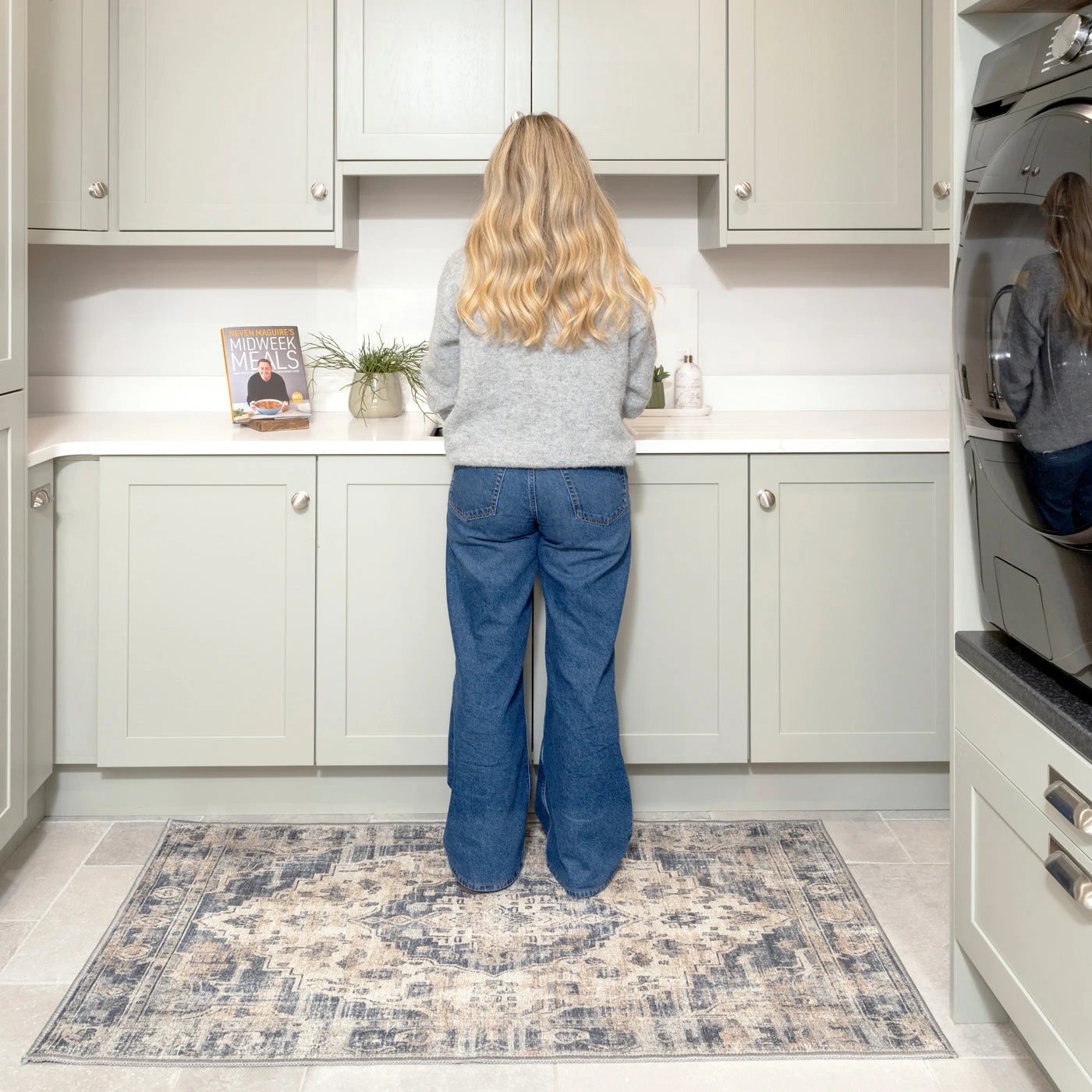 Washable Blue Traditional Rug - Kith 11 Washable Blue Traditional Rug - Kith - Image 9