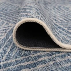 Washable Blue Geometric Rug - Plato -Kukoon Rugs Store Everyday Plato Detail 12