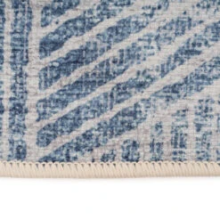 Washable Blue Geometric Runner - Plato -Kukoon Rugs Store Everyday Plato Detail 2 2