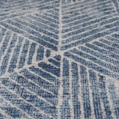 Washable Blue Geometric Runner - Plato -Kukoon Rugs Store Everyday Plato Detail 8 2