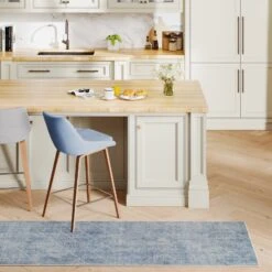 Washable Blue Geometric Runner - Plato -Kukoon Rugs Store Everyday Plato Room Web RRL