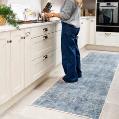 Washable Blue Geometric Rug - Plato -Kukoon Rugs Store Everyday Plato room web RRL 5