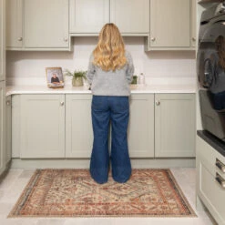 Washable Terracotta Kitchen Mat - Rowe -Kukoon Rugs Store Everyday Rowe room web 7