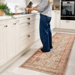 Distressed Terracotta Washable Runner - Rowe -Kukoon Rugs Store Everyday Rowe room web RRL 5