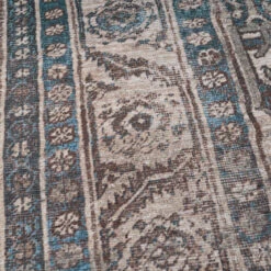 Vintage Greige Teal Washable Runner - Saxe -Kukoon Rugs Store Everyday Saxe Detail 10
