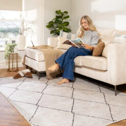 Washable Berber Trellis Rug - Sol 22 Washable Berber Trellis Rug - Sol -Kukoon Rugs Store Everyday Sol room web 3