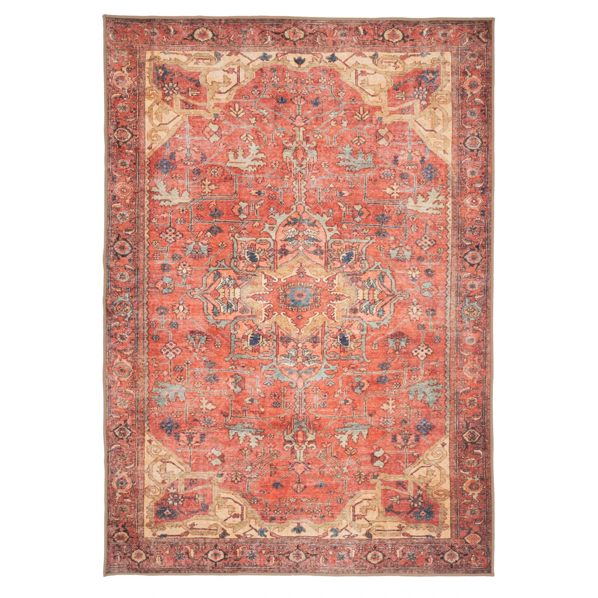 Kashan Washable Terracotta Rug - Viv 2 Kashan Washable Terracotta Rug - Viv
