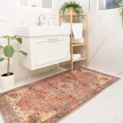 Kashan Washable Terracotta Rug - Viv 30 Kashan Washable Terracotta Rug - Viv -Kukoon Rugs Store Everyday Viv room web 1 c9c3b68f 8b95 4362 8775 5fadcd762c96