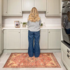 Washable Red Kitchen Mat - Viv -Kukoon Rugs Store Everyday Viv room web 7