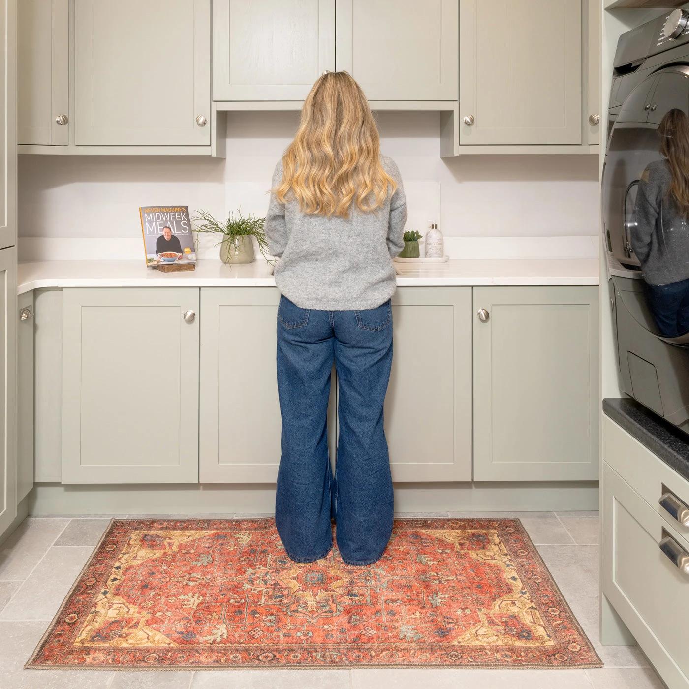 Kashan Washable Terracotta Rug - Viv 15 Kashan Washable Terracotta Rug - Viv - Image 14