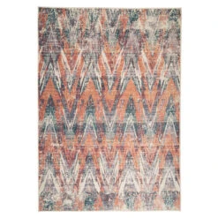 Washable Multicolour Zig Zag Rug - Ziggy