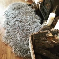 Silver Faux Fur Sheepskin 9 Silver Faux Fur Sheepskin -Kukoon Rugs Store Faux 20Fur 20 1 5B1 5D