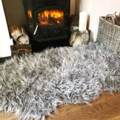 Silver Faux Fur Sheepskin 10 Silver Faux Fur Sheepskin -Kukoon Rugs Store Faux 20Fur 20 1 5B2 5D