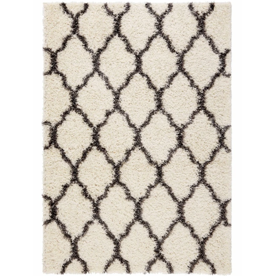 Cream Moroccan Trellis Shaggy Rug 3 Cream Moroccan Trellis Shaggy Rug