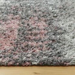 Blush Distressed Textured Shaggy Rug -Kukoon Rugs Store Florence Nevin Blush 1 5B3 5D