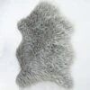 Silver Faux Fur Sheepskin 2 Silver Faux Fur Sheepskin -Kukoon Rugs Store Grey Faux Fur Bathroom 60 x 90 Straight On