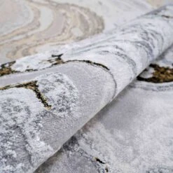 Gold Abstract Marble Pattern Hall Runner Rugs -Kukoon Rugs Store Hatton 20hat12 20 116 5B5 5D