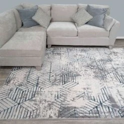 Modern Blue Abstract Geometric Hall Runner Rugs -Kukoon Rugs Store Hatton 20hat12 20 17 5B2 5D